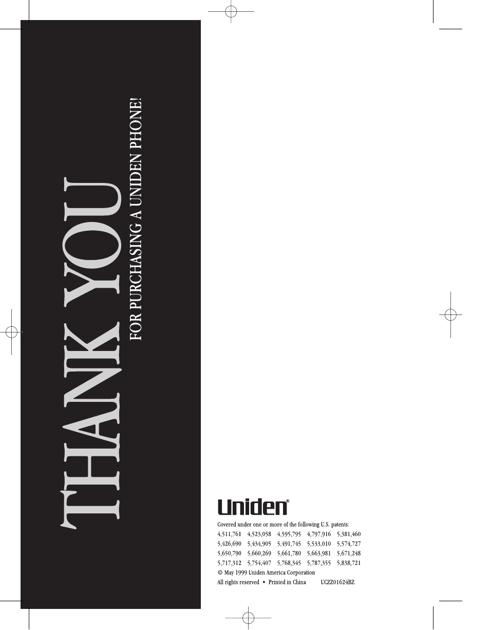 Uniden 8985 User Manual | Page 62 / 62