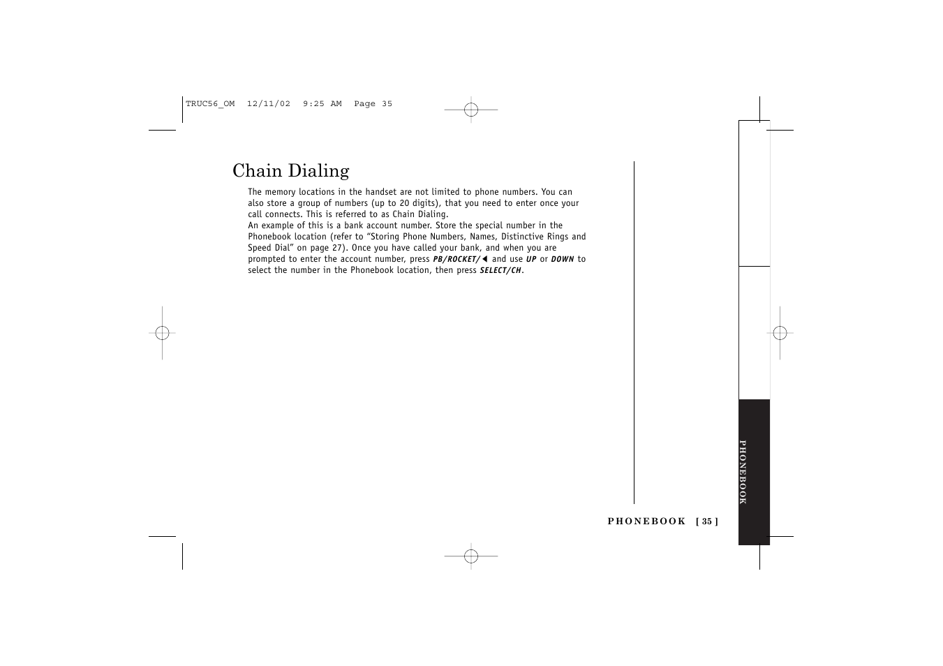 Chain dialing | Uniden NEO TRUC56 User Manual | Page 37 / 60