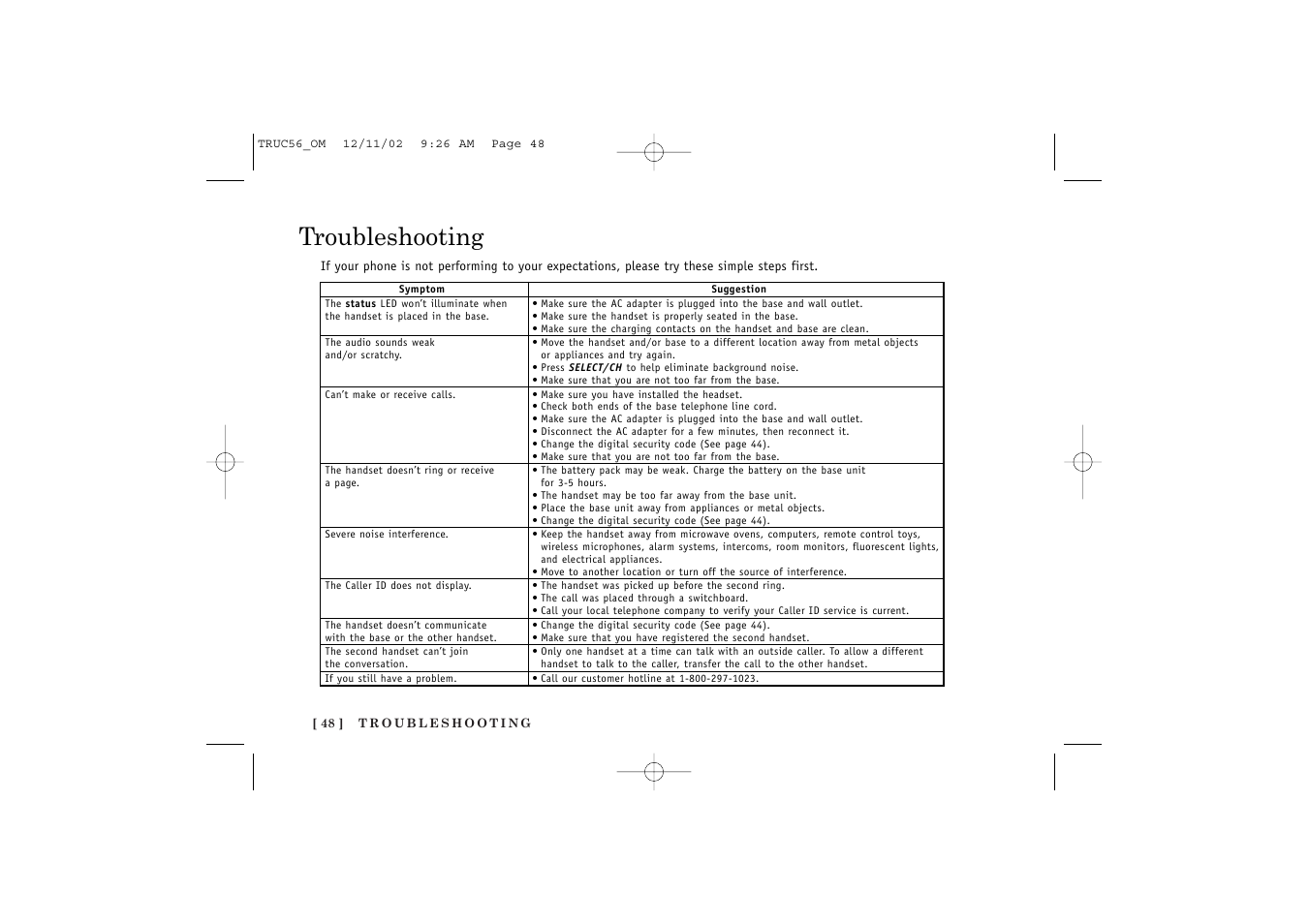 Troubleshooting | Uniden NEO TRUC56 User Manual | Page 50 / 60