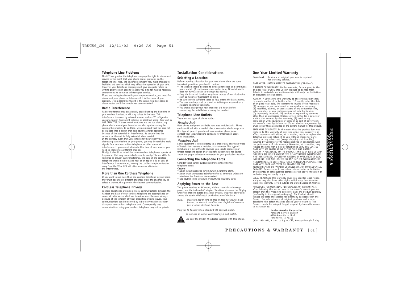 Uniden NEO TRUC56 User Manual | Page 53 / 60