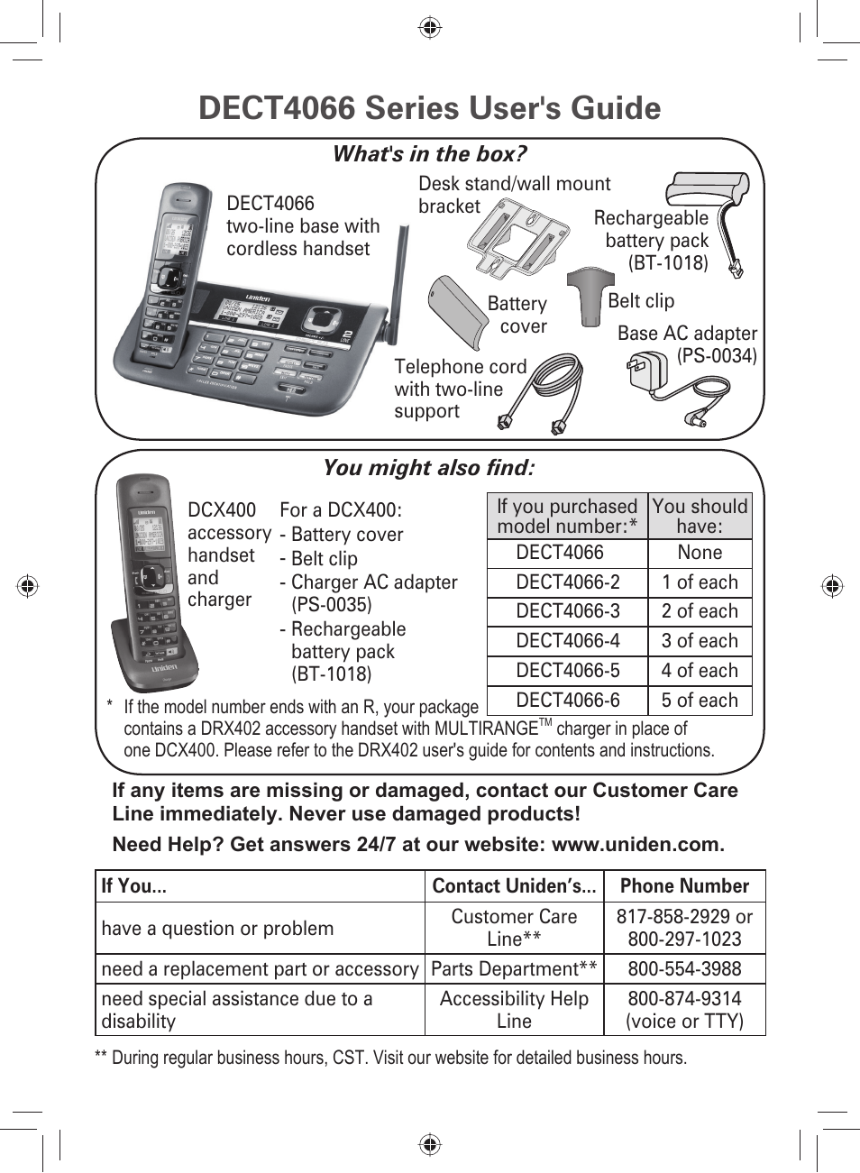 Uniden DECT4066-3 User Manual | 48 pages