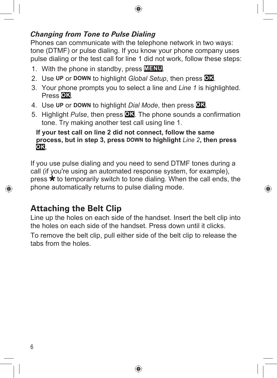 Attaching the belt clip | Uniden DECT4066-3 User Manual | Page 8 / 48