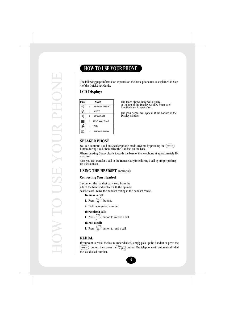 How to use your phone | Uniden FP106 User Manual | Page 15 / 32