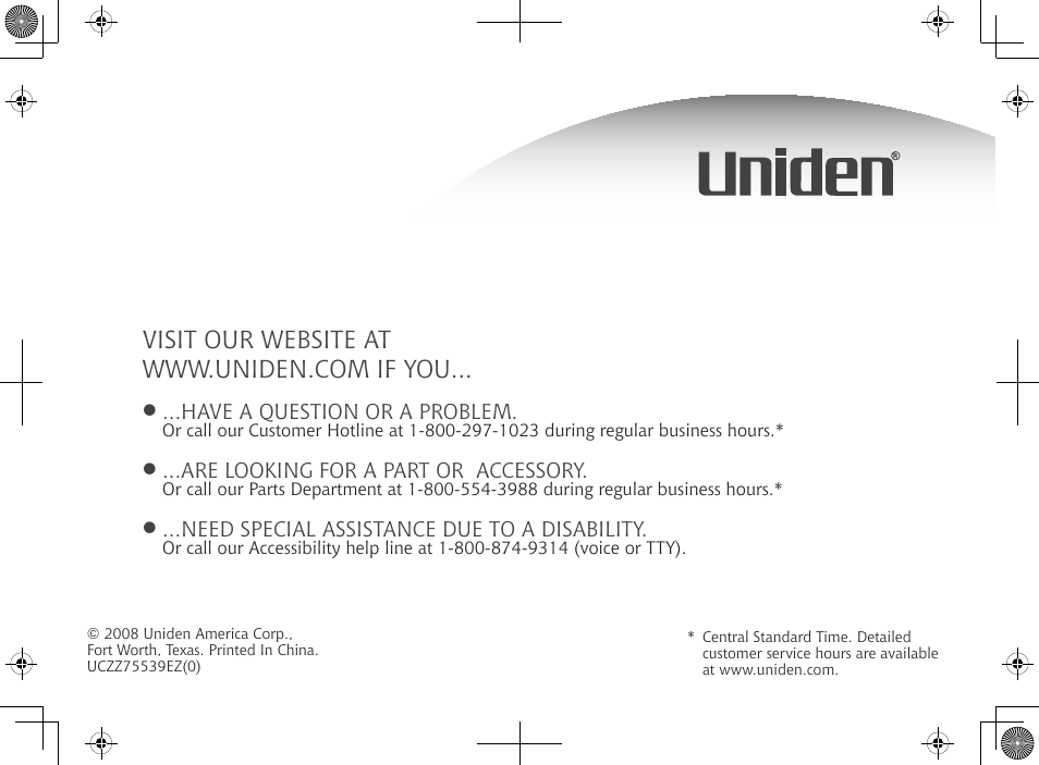 Uniden DECT2085-4WX User Manual | Page 68 / 68