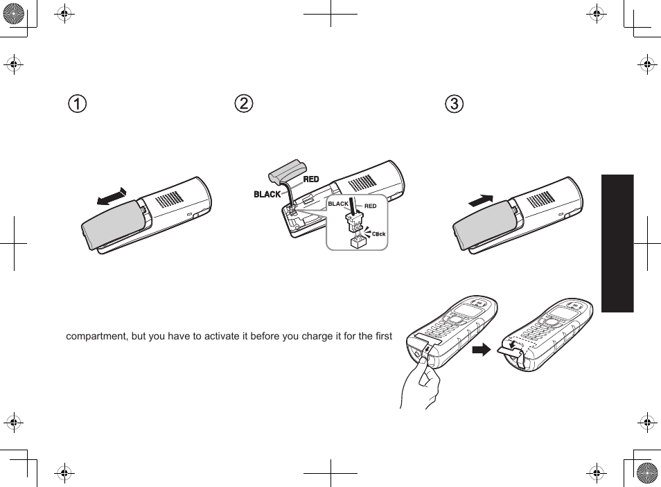 Installing the battery | Uniden DECT2085-4WX User Manual | Page 7 / 68
