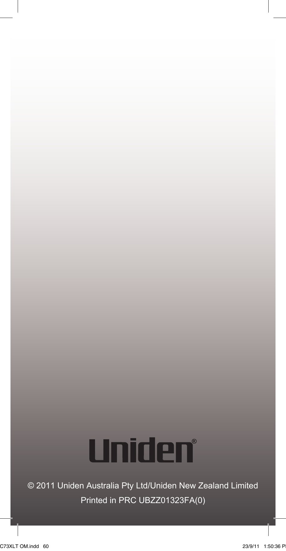 Uniden UBC73XLT User Manual | Page 60 / 60