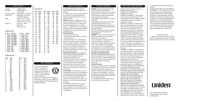 Uniden GMRS GMR1838-2CK User Manual | Page 2 / 2