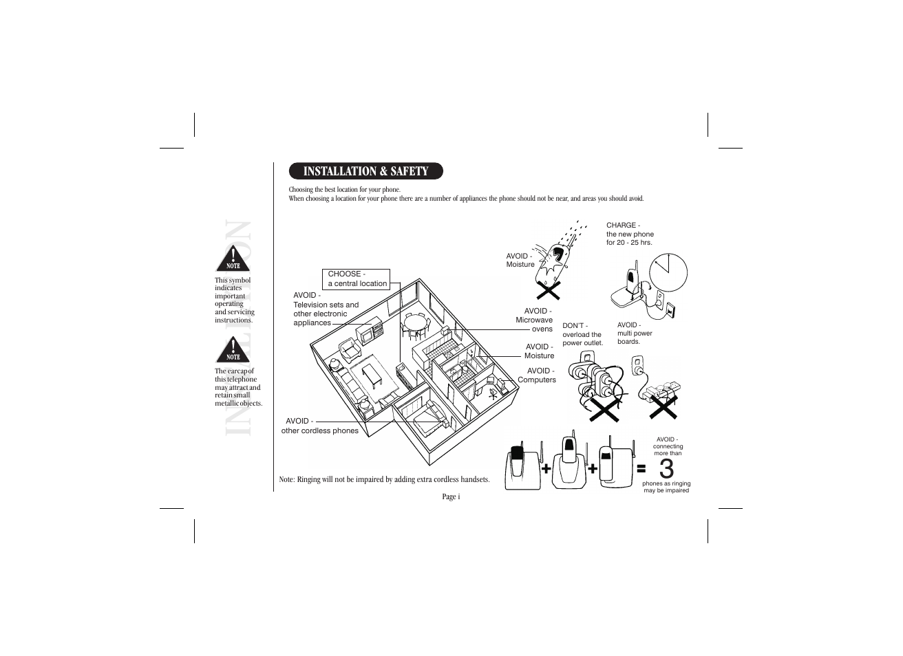 Inst alla tion, Installation & safety | Uniden XSA 975 User Manual | Page 2 / 44
