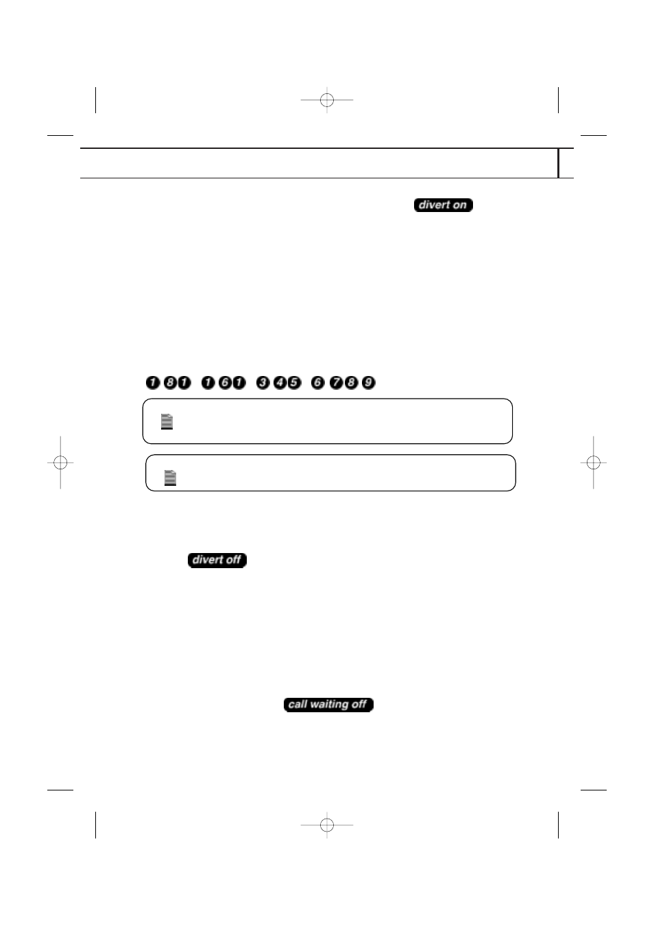 Divert off, Call waiting off, Using your fp101 | Uniden FP101 User Manual | Page 20 / 28