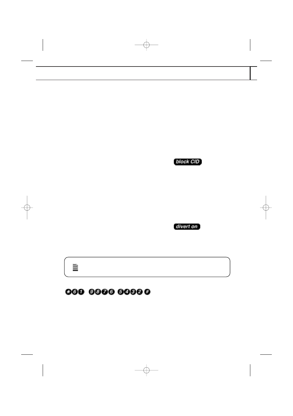 Using the pre-programmed feature buttons - aus, Block cid, Divert on | Using your fp101 | Uniden FP101 User Manual | Page 22 / 28