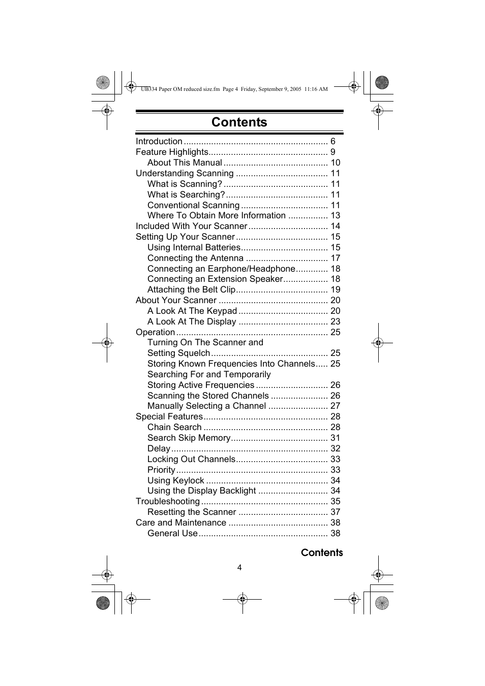 Uniden UBC69XLT User Manual | Page 4 / 44