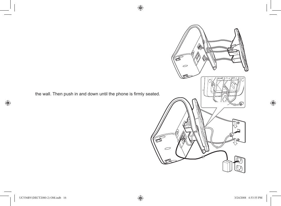 Wall mounting the base | Uniden DECT2080 User Manual | Page 17 / 64