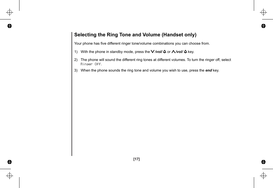 Selecting the ring tone and volume (handset only) | Uniden XSA1255 User Manual | Page 18 / 64