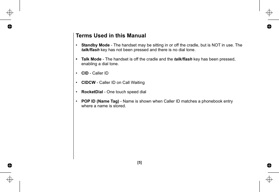 Terms used in this manual | Uniden XSA1255 User Manual | Page 6 / 64