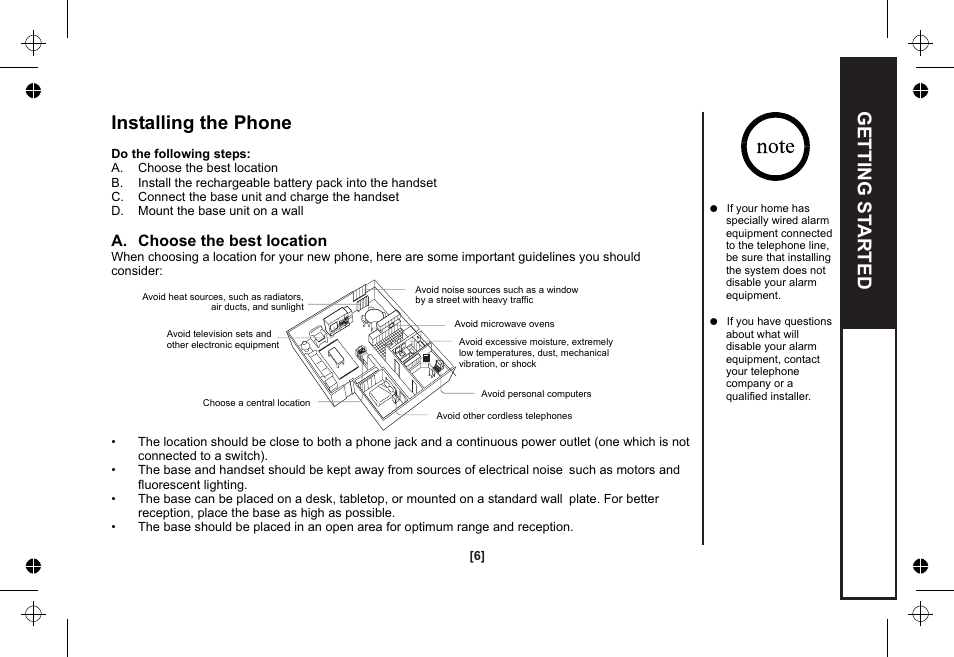 Installing the phone | Uniden XSA1255 User Manual | Page 7 / 64