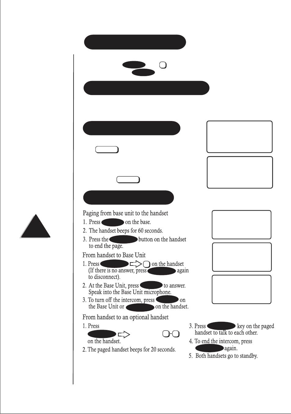 Call waiting/flash, Travelling out of range, Key lock / unlock paging/intercom | Uniden DS 805 User Manual | Page 14 / 24