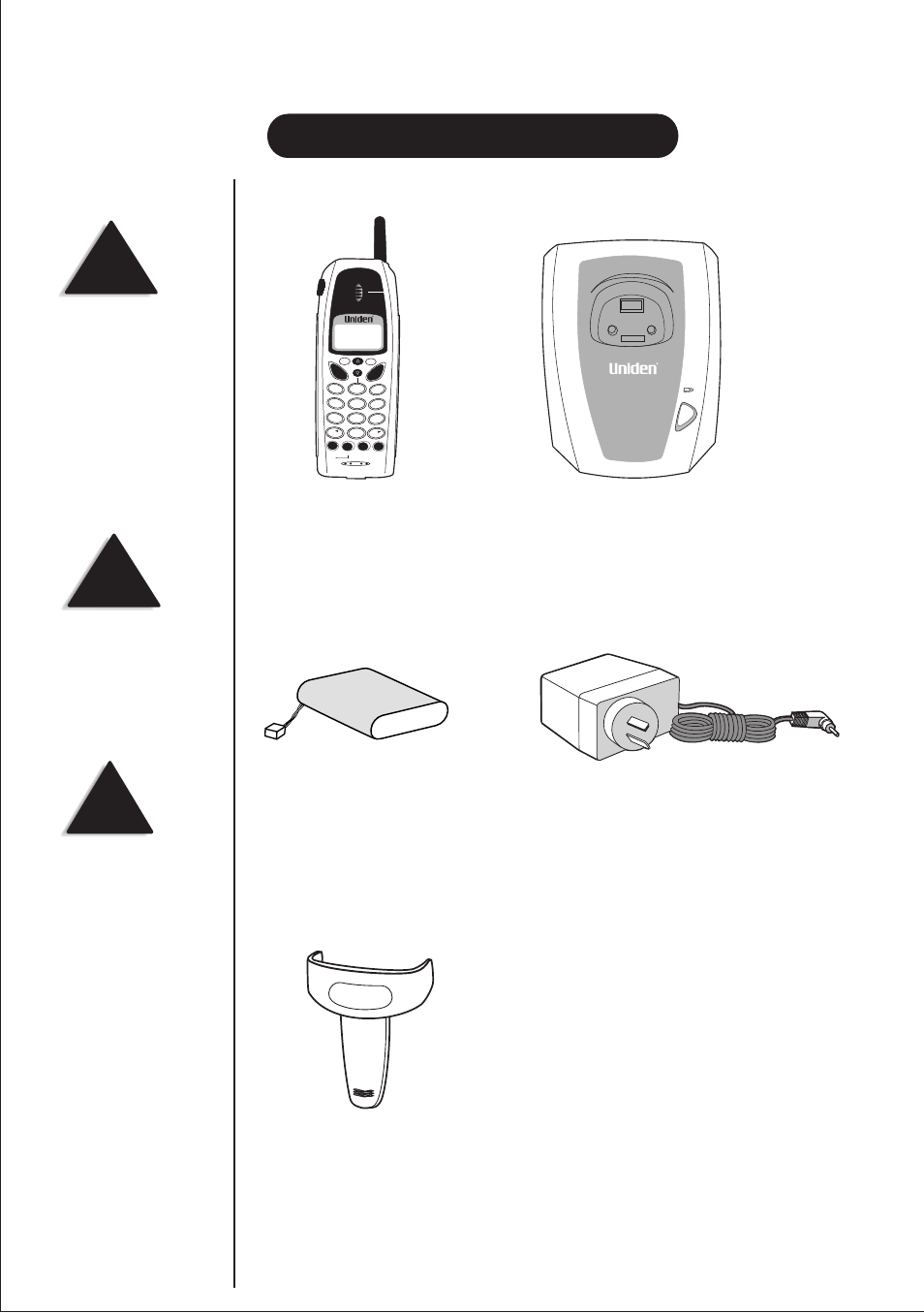 Included in your package | Uniden DS 805 User Manual | Page 9 / 24