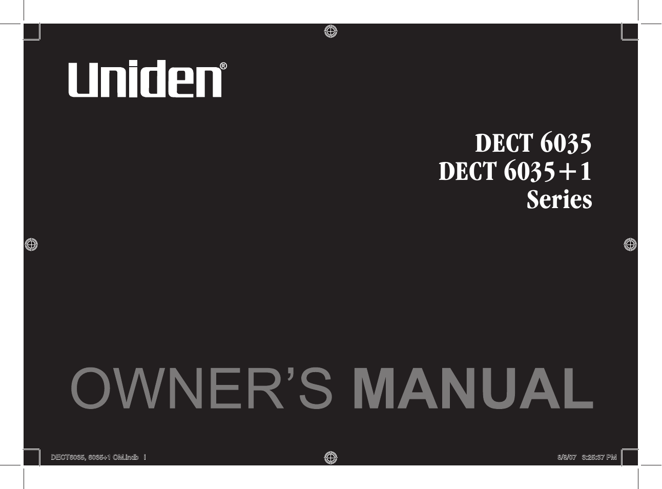 Uniden 6035 + 1 User Manual | 60 pages