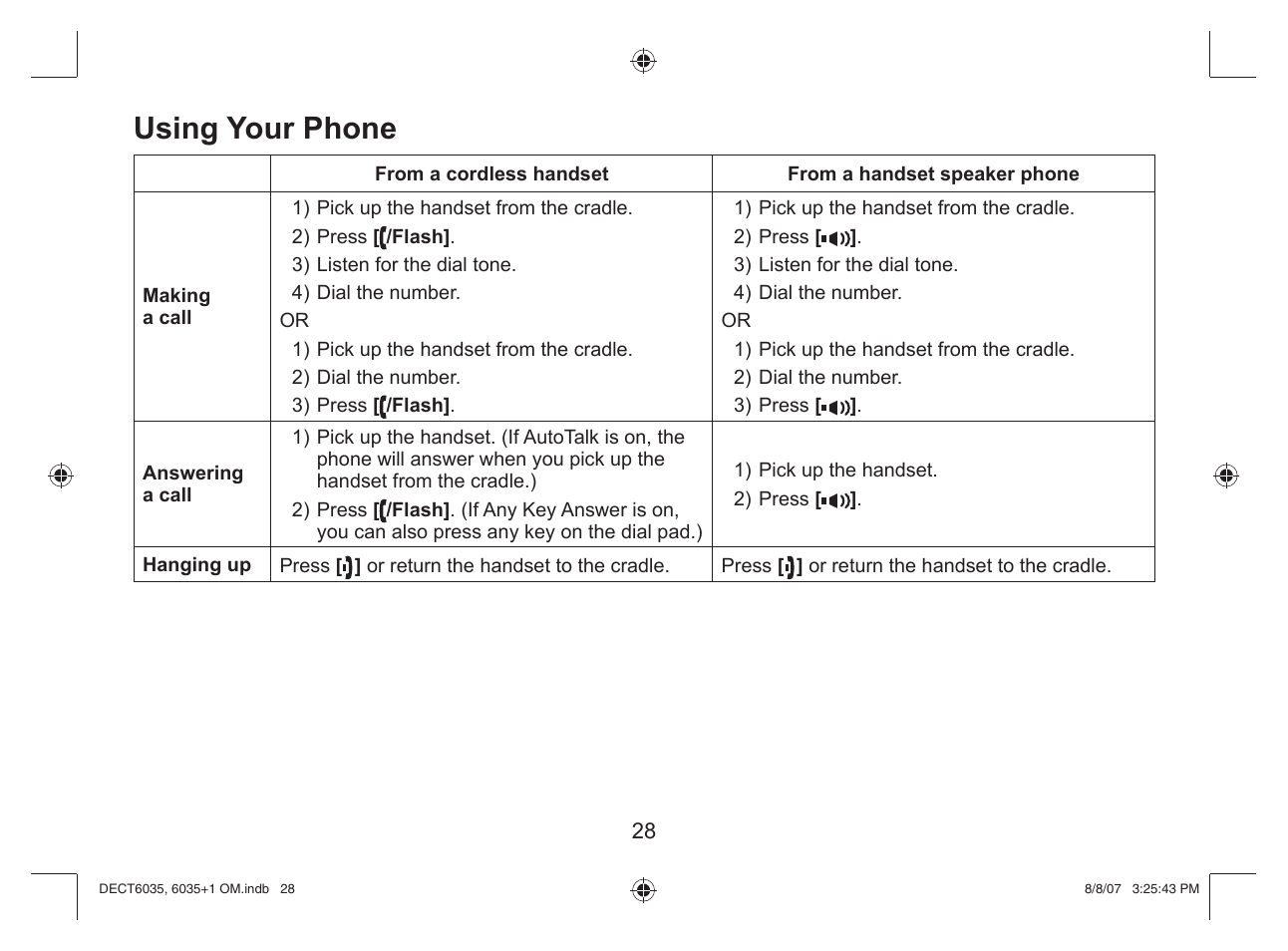 Using your phone | Uniden 6035 + 1 User Manual | Page 29 / 60