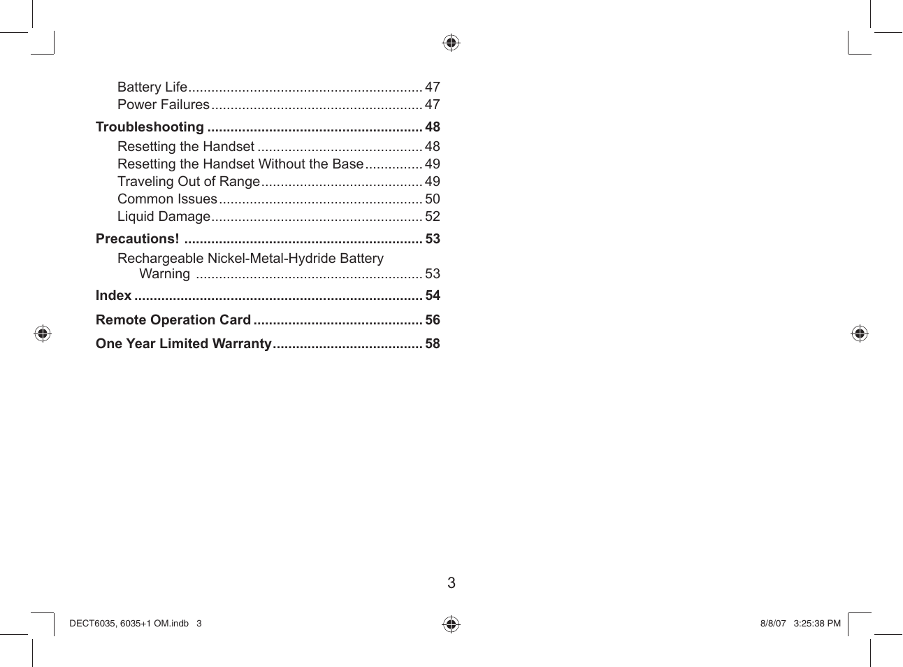 Uniden 6035 + 1 User Manual | Page 4 / 60