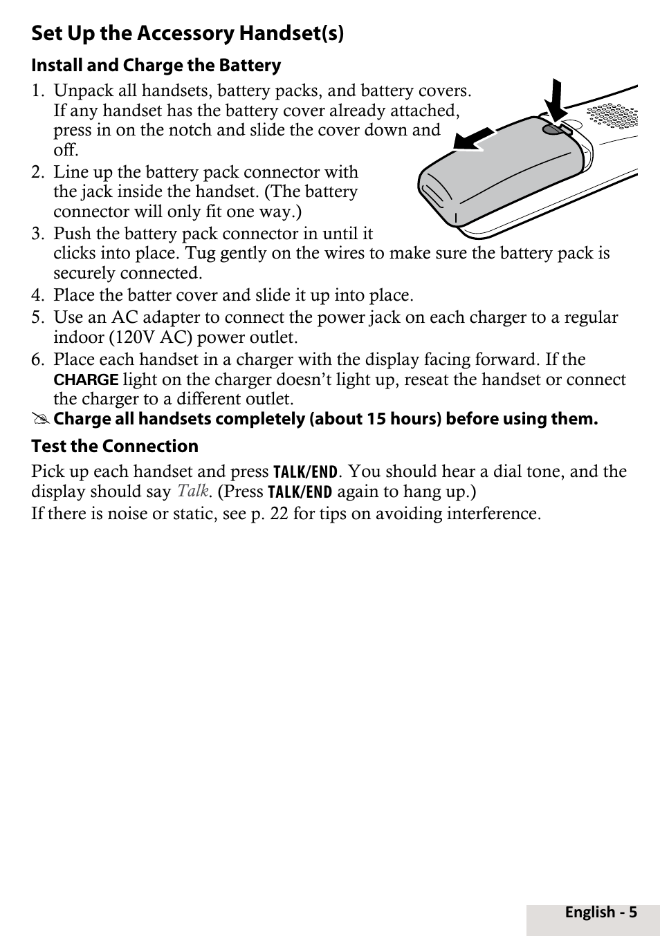 Set up the accessory handset(s) | Uniden D2998-6 User Manual | Page 5 / 28