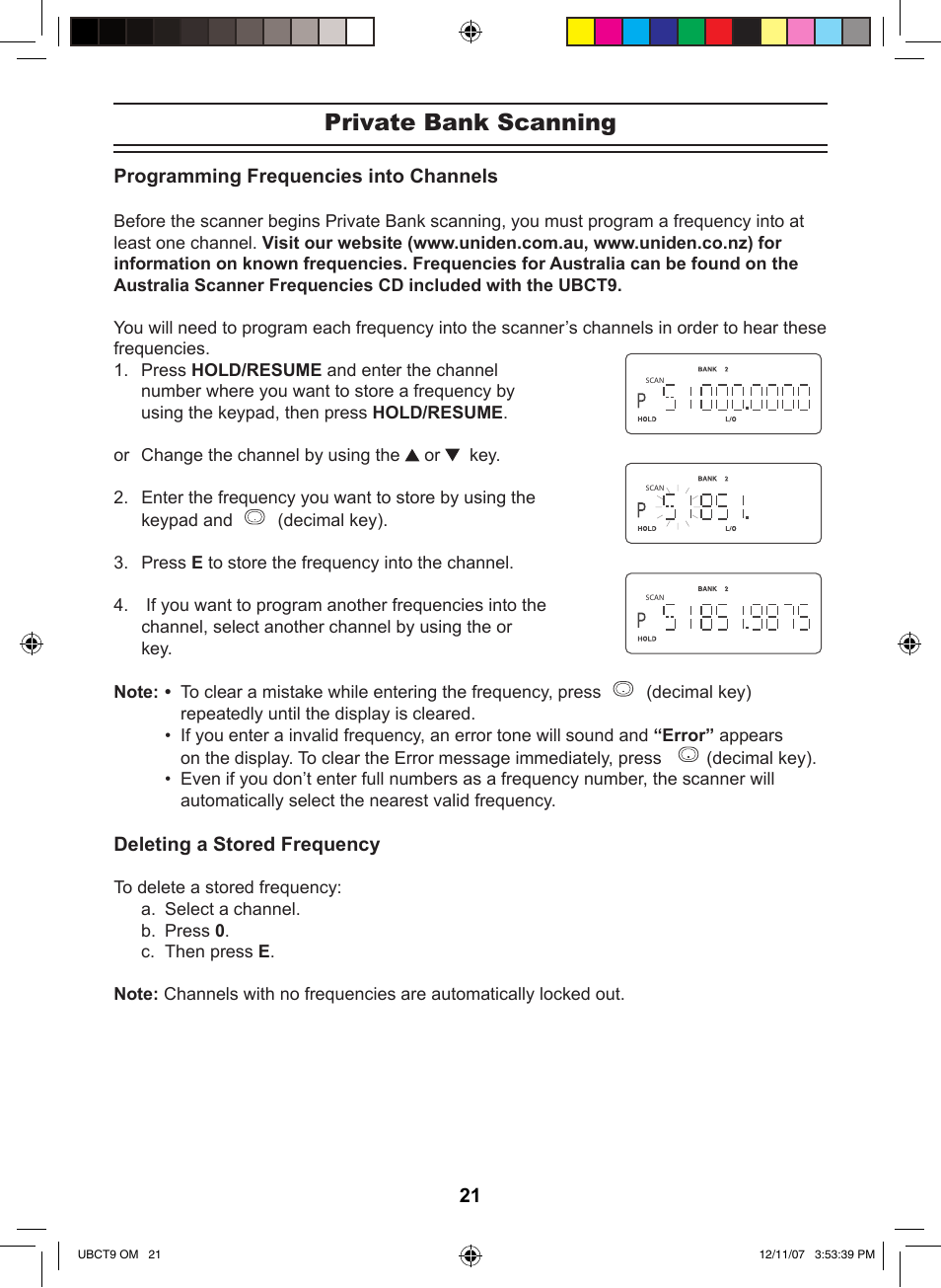 Private bank scanning | Uniden UBCT9 User Manual | Page 25 / 68