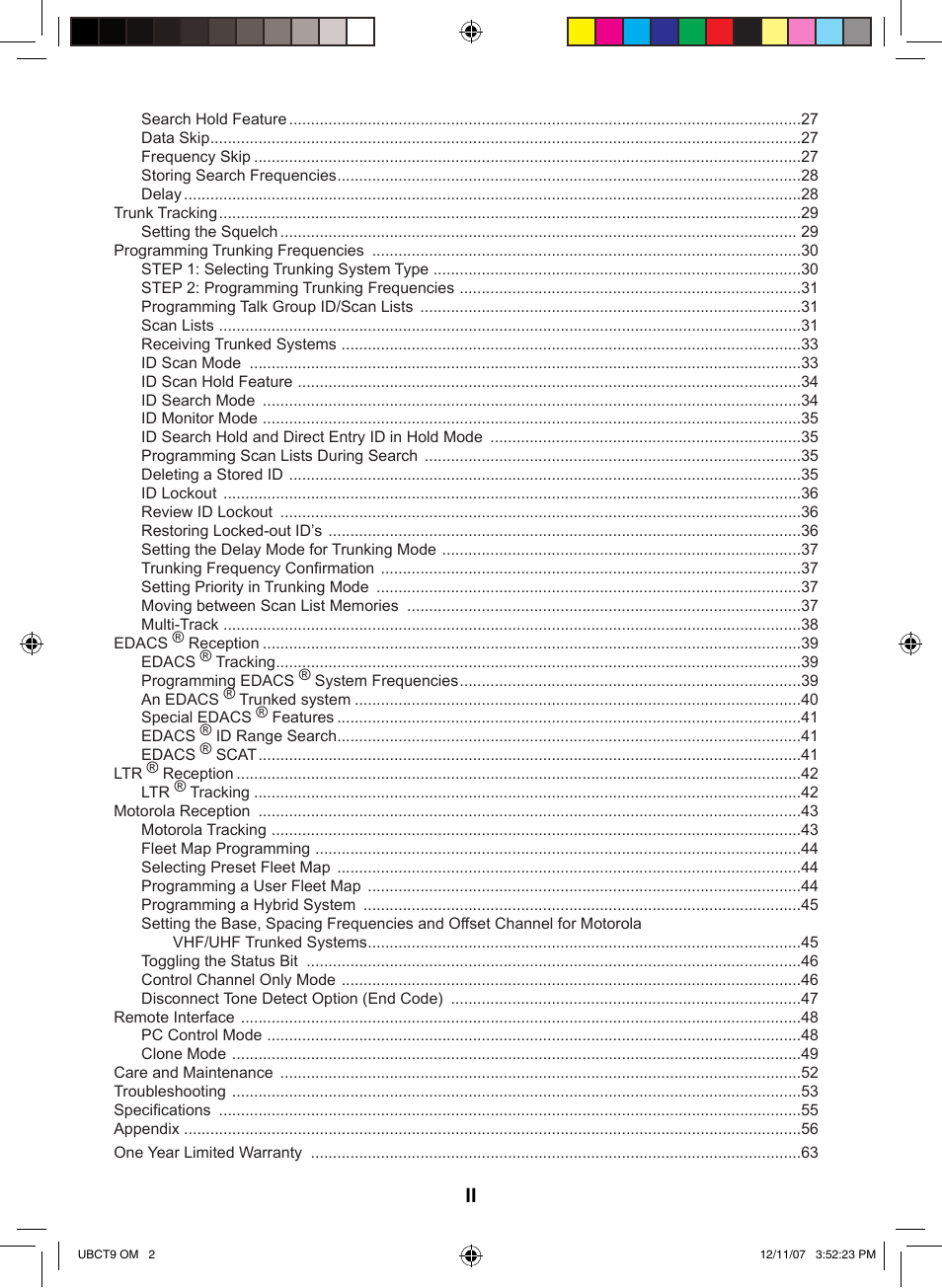 Uniden UBCT9 User Manual | Page 4 / 68