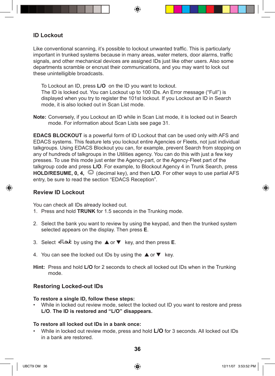 Uniden UBCT9 User Manual | Page 40 / 68