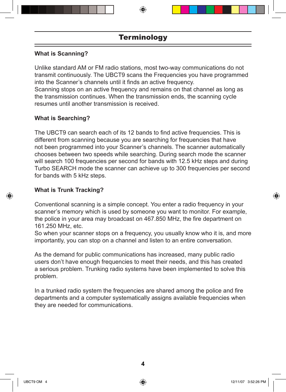 Terminology | Uniden UBCT9 User Manual | Page 8 / 68