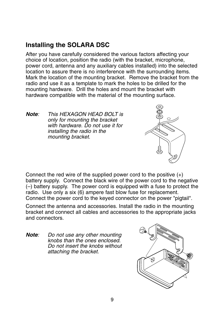 Installing the solara dsc | Uniden DSC User Manual | Page 11 / 32