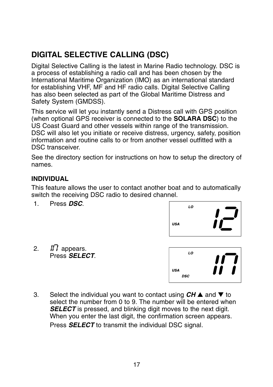 Digital selective calling (dsc) | Uniden DSC User Manual | Page 19 / 32