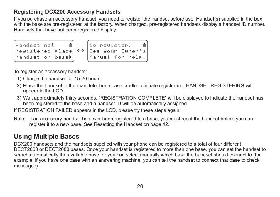 Using multiple bases, Using.multiple.bases | Uniden DECT2060 User Manual | Page 21 / 56