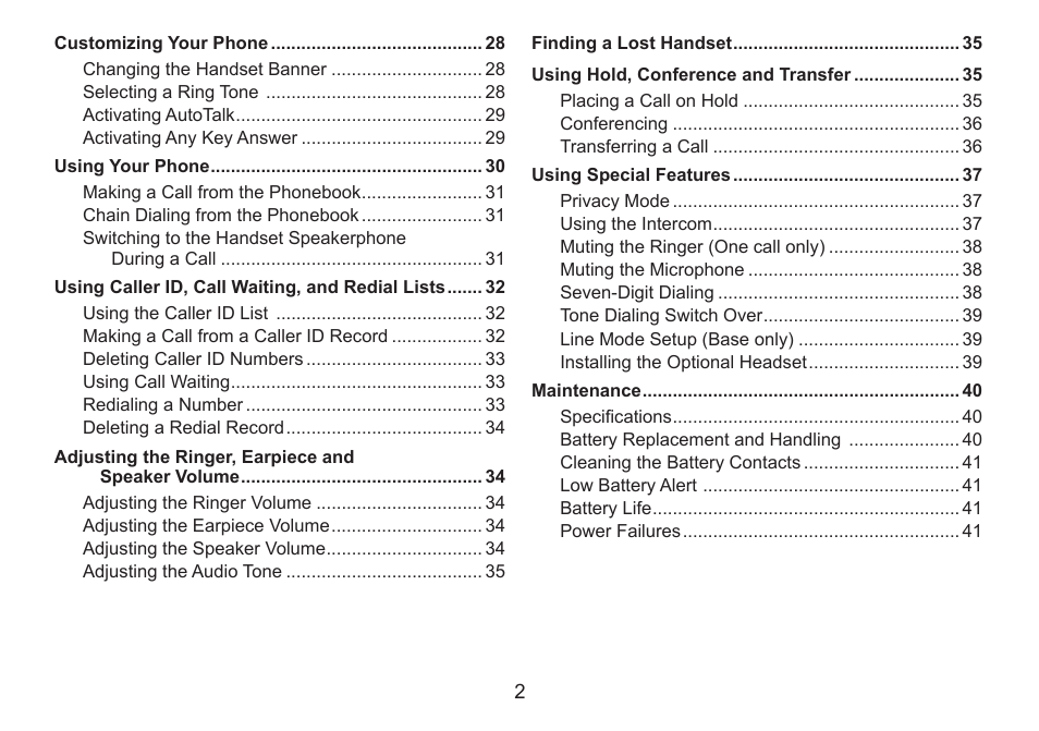 Uniden DECT2060 User Manual | Page 3 / 56