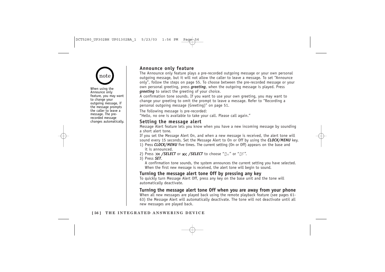 Uniden DCT5280 User Manual | Page 58 / 84