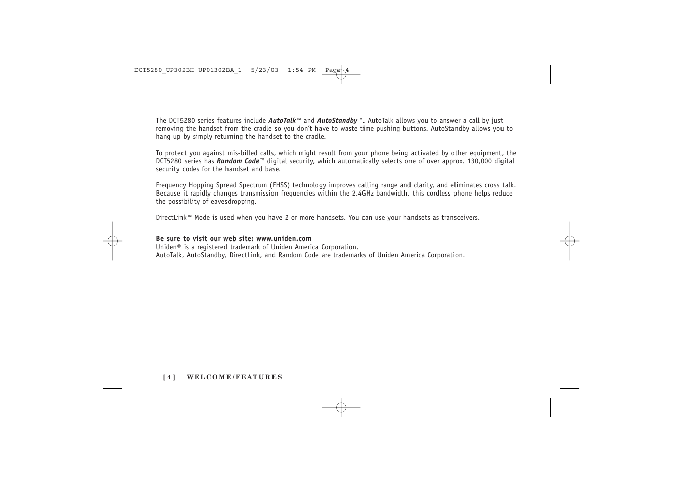 Uniden DCT5280 User Manual | Page 6 / 84