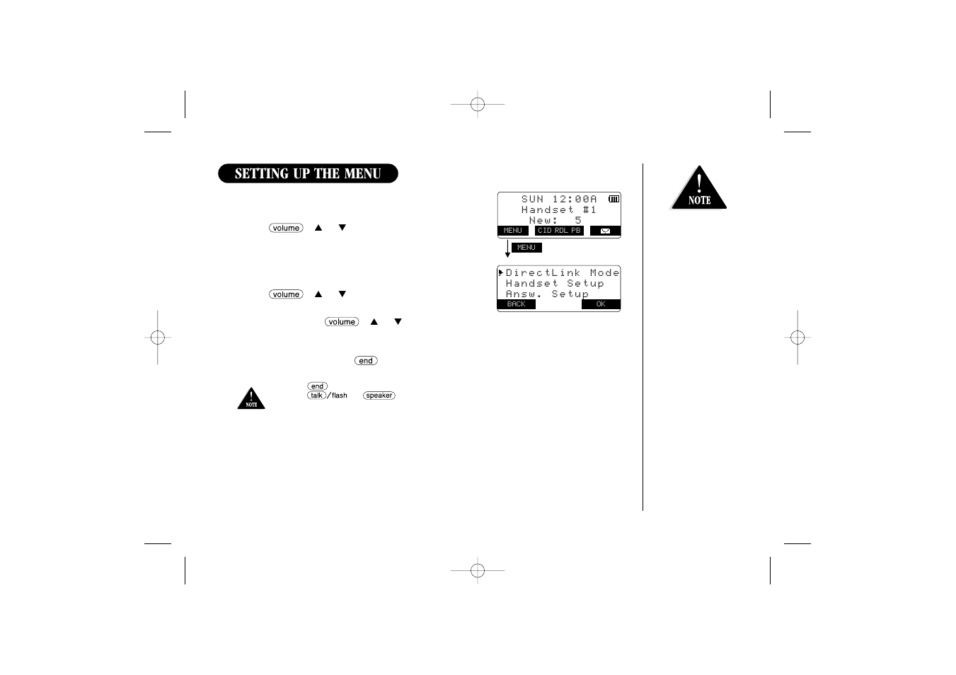 Setting up the menu | Uniden 2465 User Manual | Page 21 / 76