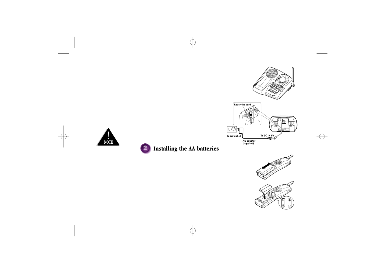 Installing the aa batteries | Uniden 2465 User Manual | Page 4 / 76