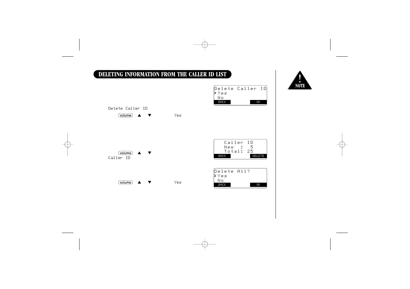 Deleting information from the caller id list | Uniden 2465 User Manual | Page 45 / 76