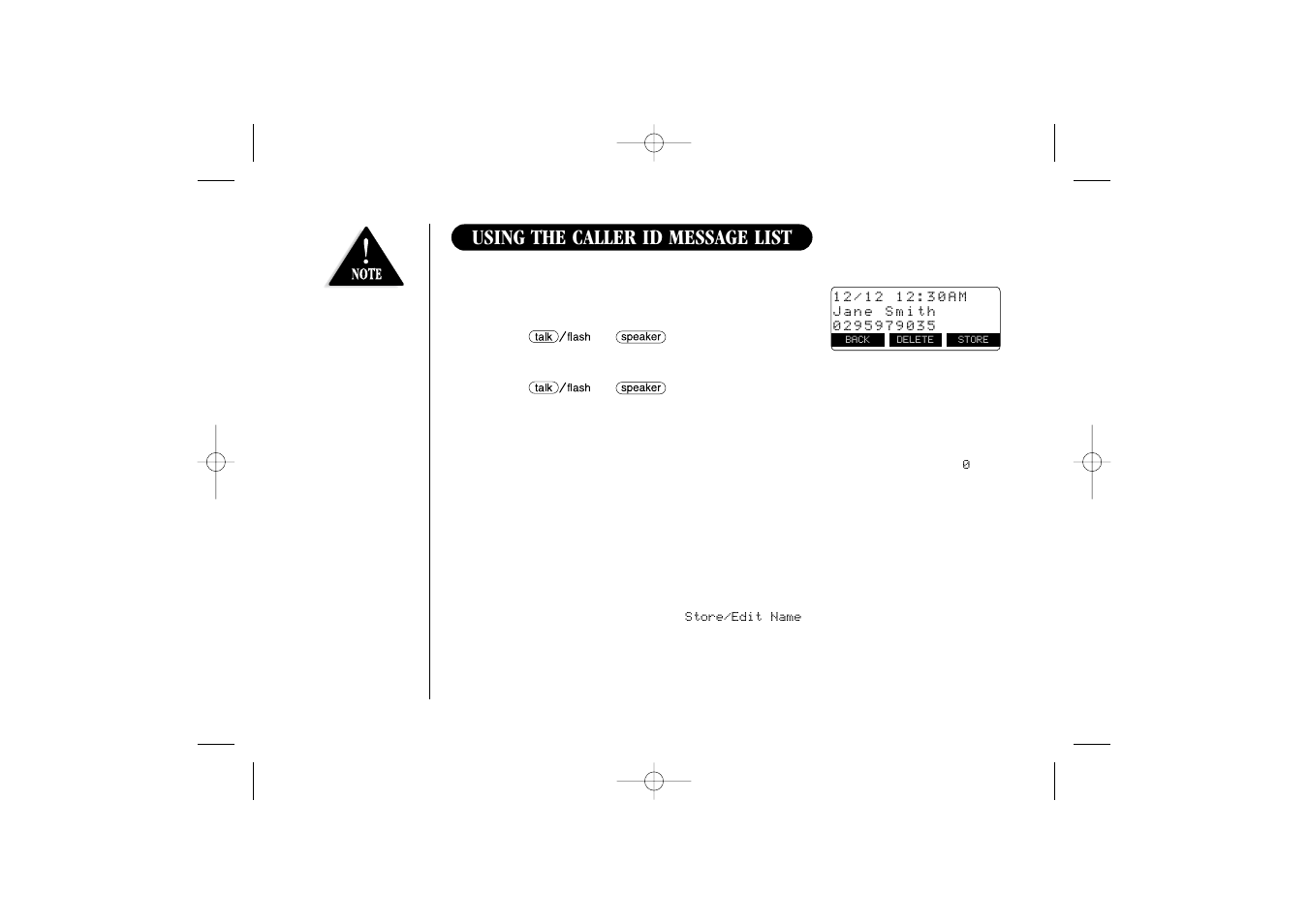 Using the caller id message list | Uniden 2465 User Manual | Page 46 / 76