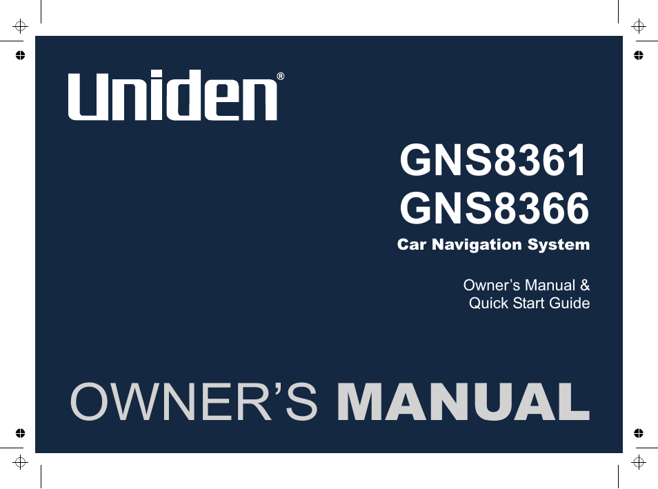 Uniden GNS8361 User Manual | 76 pages