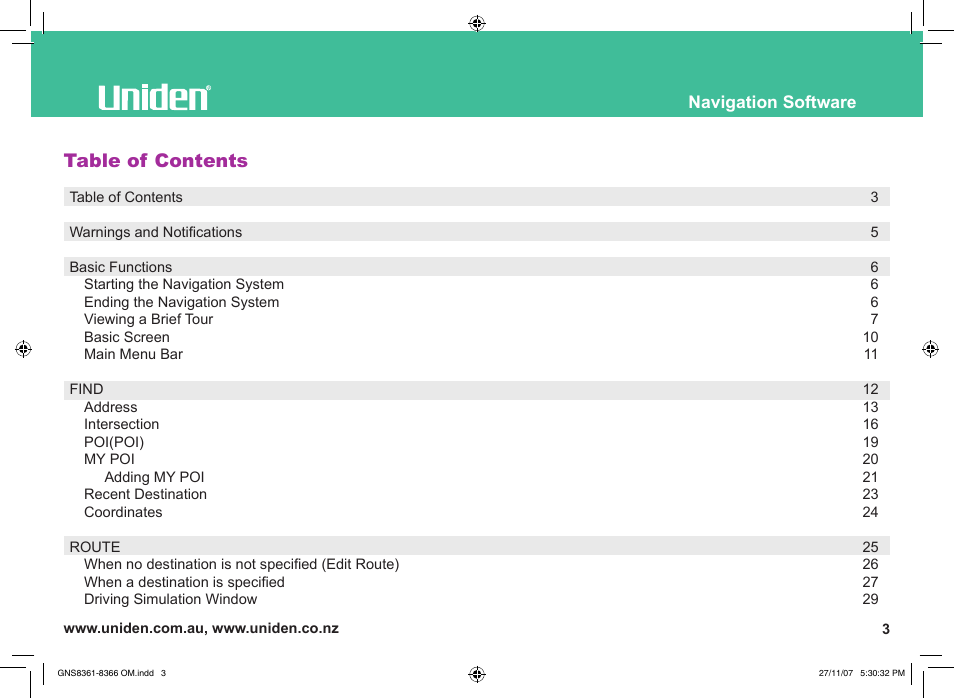 Uniden GNS8361 User Manual | Page 32 / 76