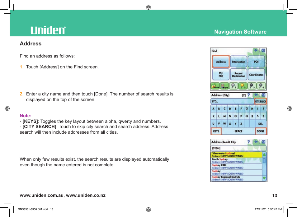 Uniden GNS8361 User Manual | Page 42 / 76