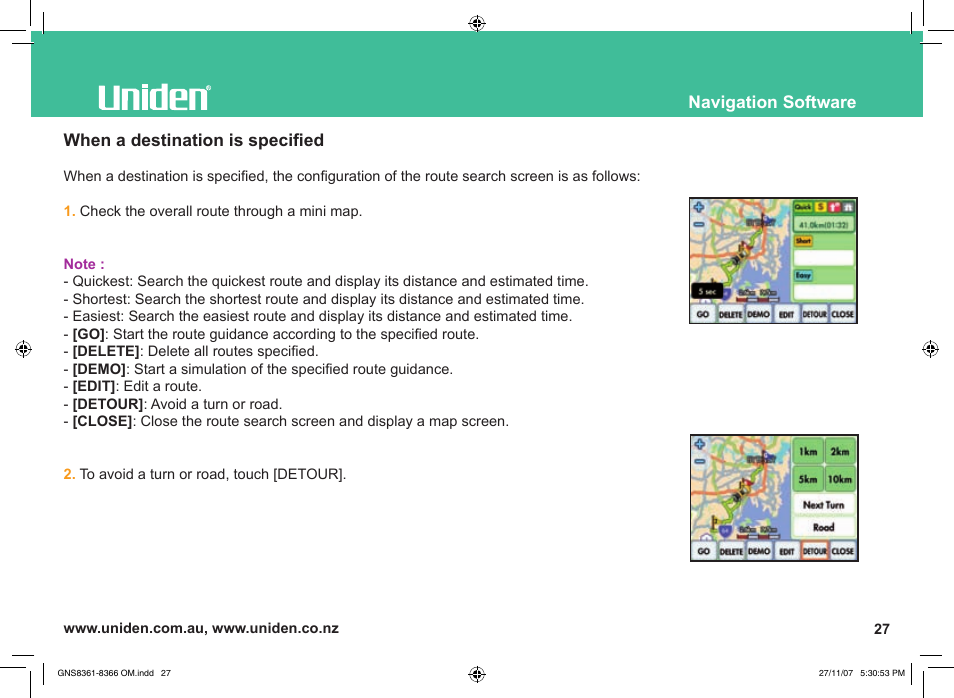 Uniden GNS8361 User Manual | Page 56 / 76