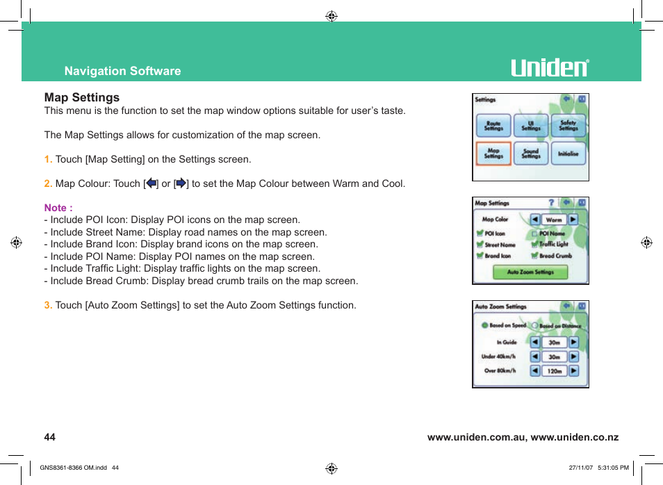 Uniden GNS8361 User Manual | Page 73 / 76