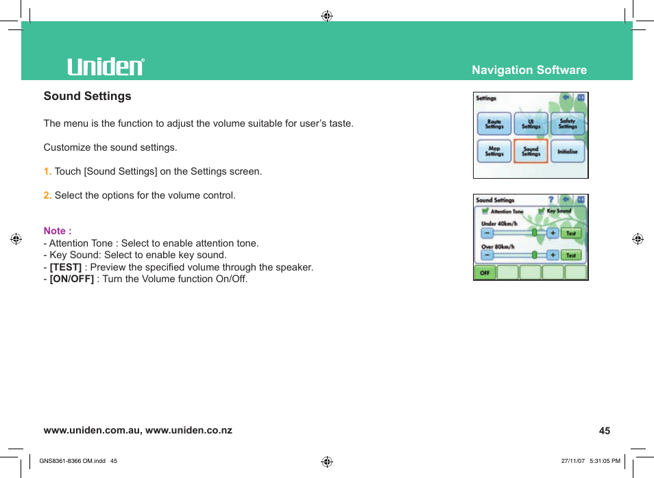 Uniden GNS8361 User Manual | Page 74 / 76