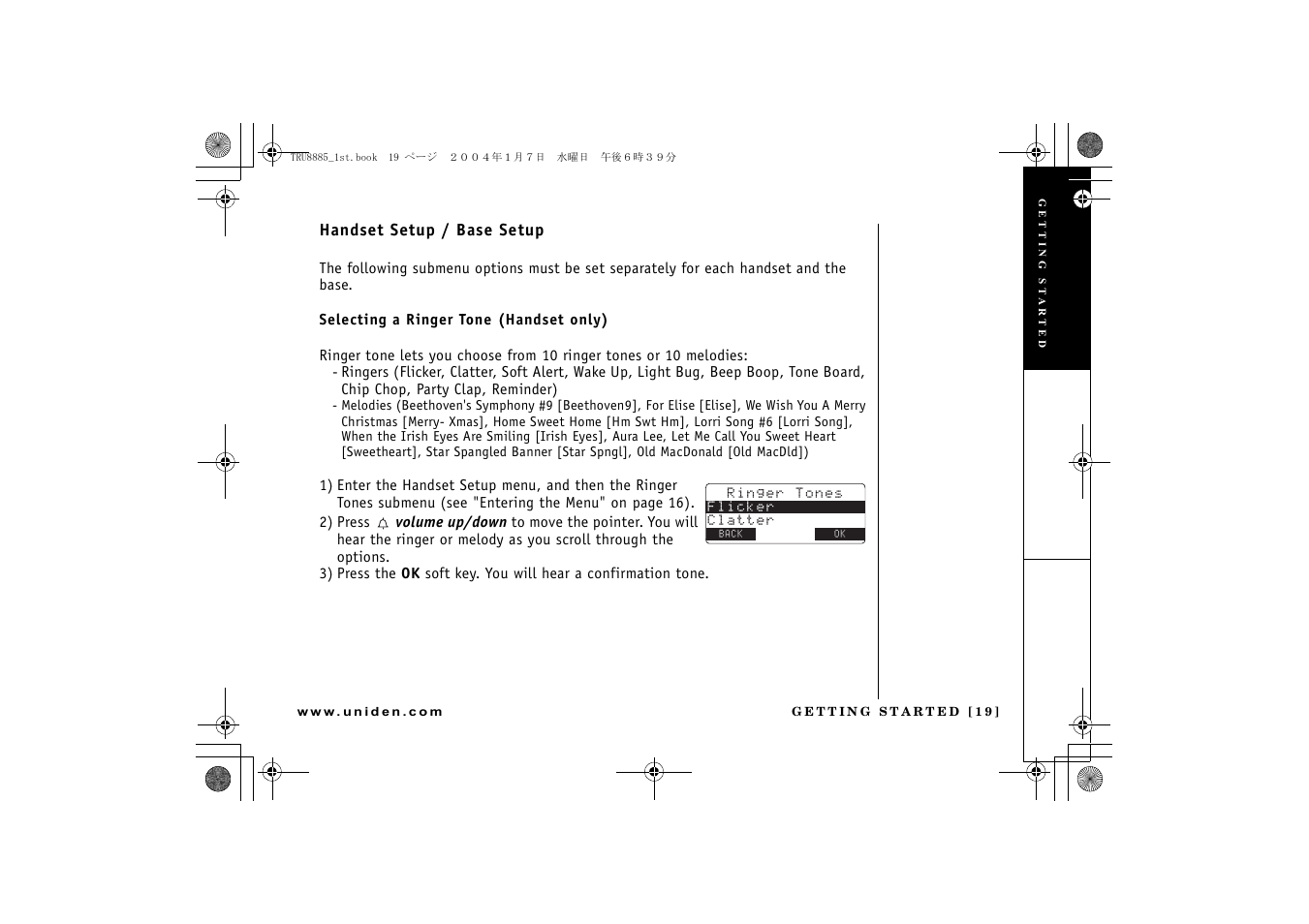 Uniden TRU 8885 SERIES User Manual | Page 20 / 92