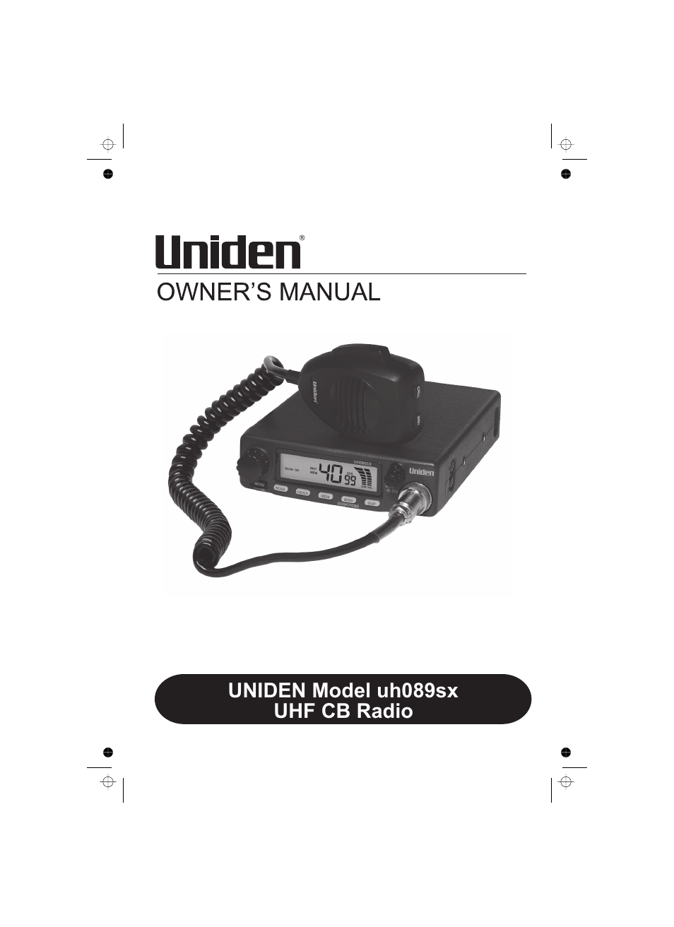 Uniden UH089sx User Manual | 16 pages