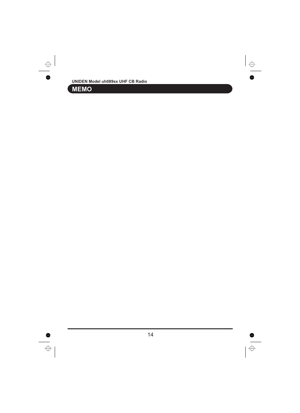 Uniden UH089sx User Manual | Page 15 / 16