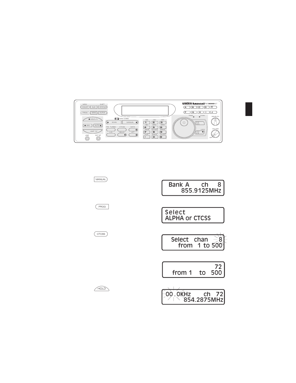 Using ctcss 47, Using ctcss | Uniden BC9000XLT User Manual | Page 47 / 57