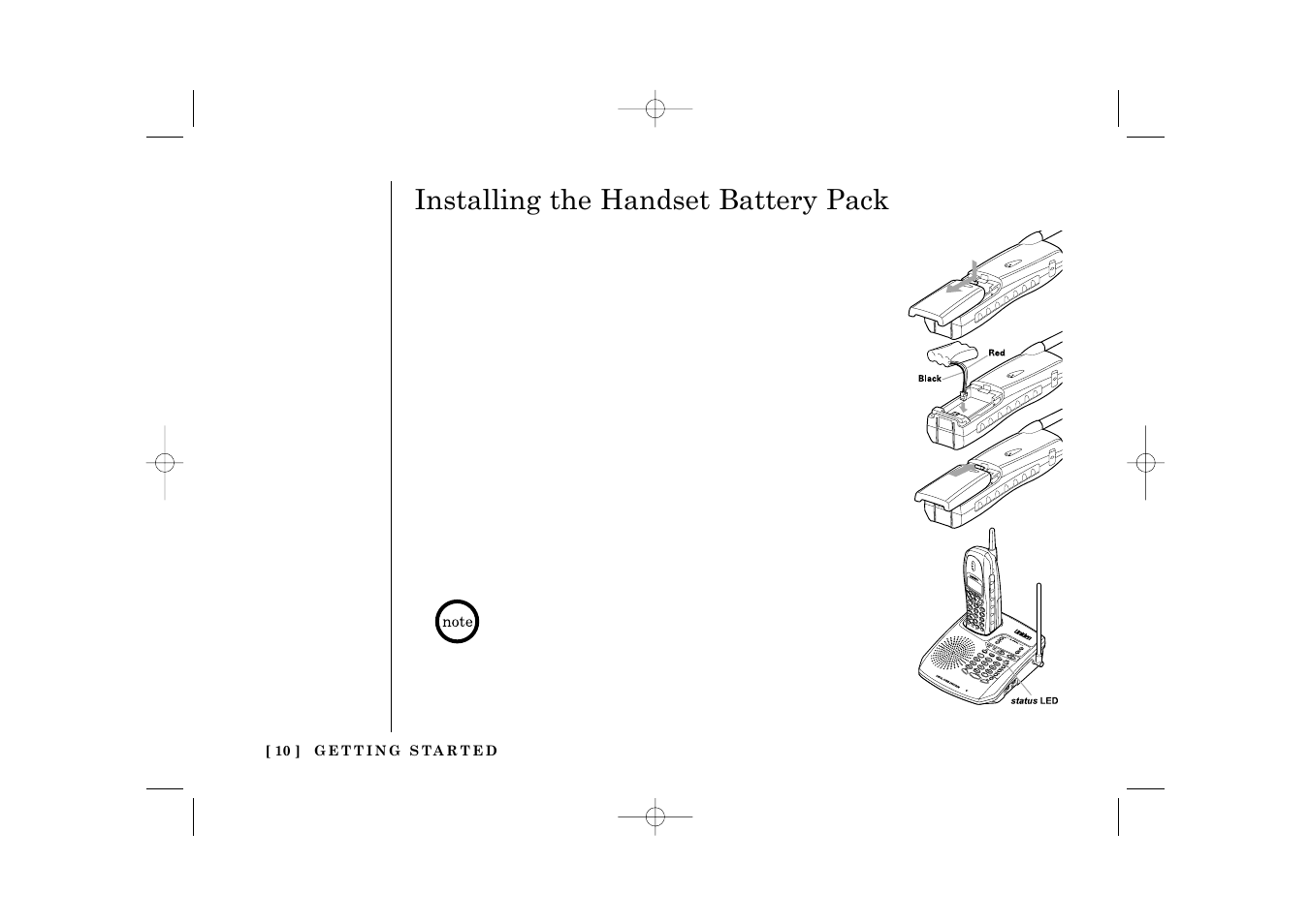 Installing the handset battery pack | Uniden TRU 3485 User Manual | Page 12 / 60